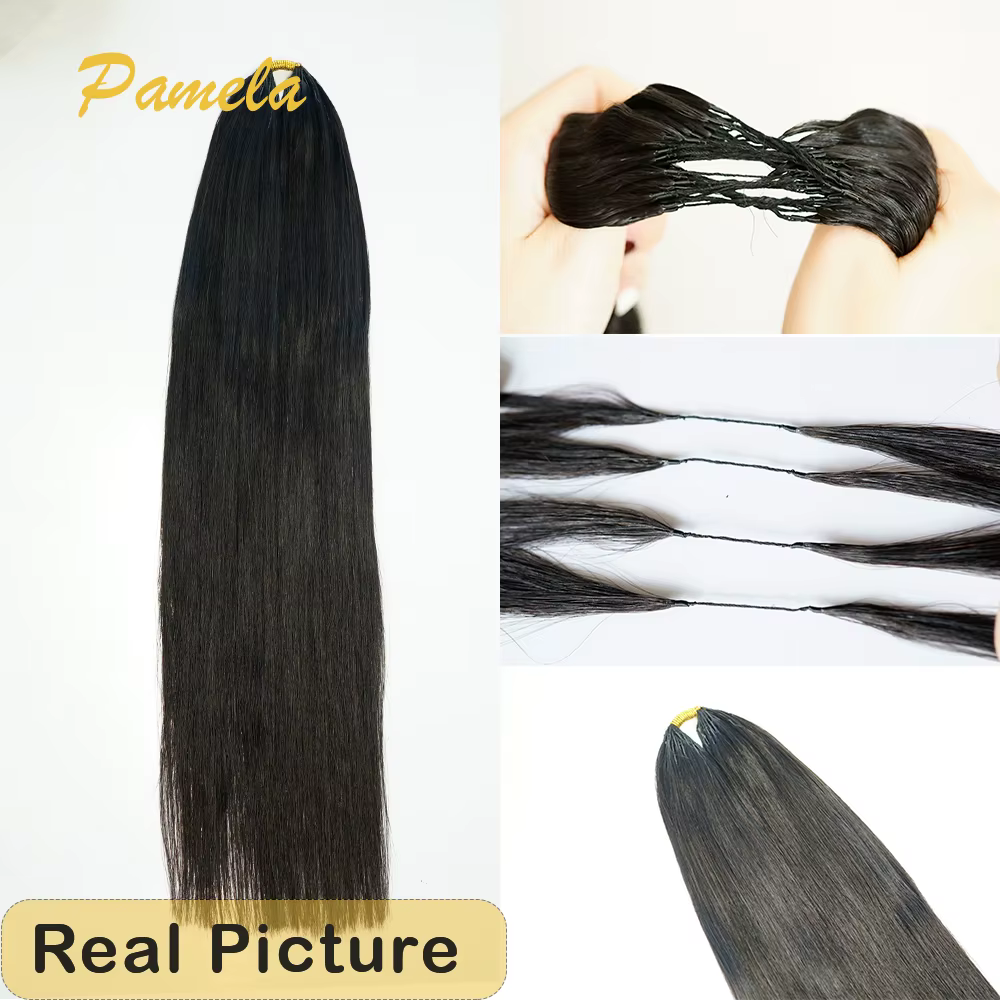 Extensions de cheveux humains au Crochet pré-séparés sans nœuds