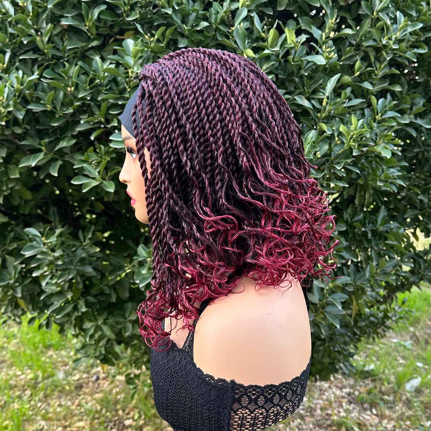 Perruque Bob Synthétique Tressée Courte pour Femme Noire, Boîte, Sauna