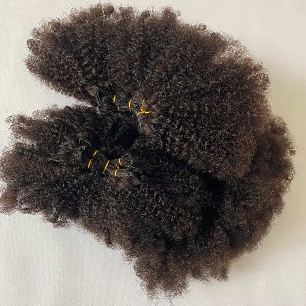Tresses moelleuses Afro crépus bouclés paquets cheveux humains