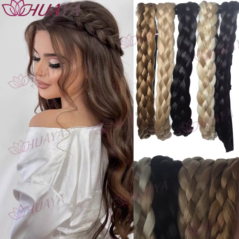 Bandeau tressé épais synthétique à 5 brins pour femme
