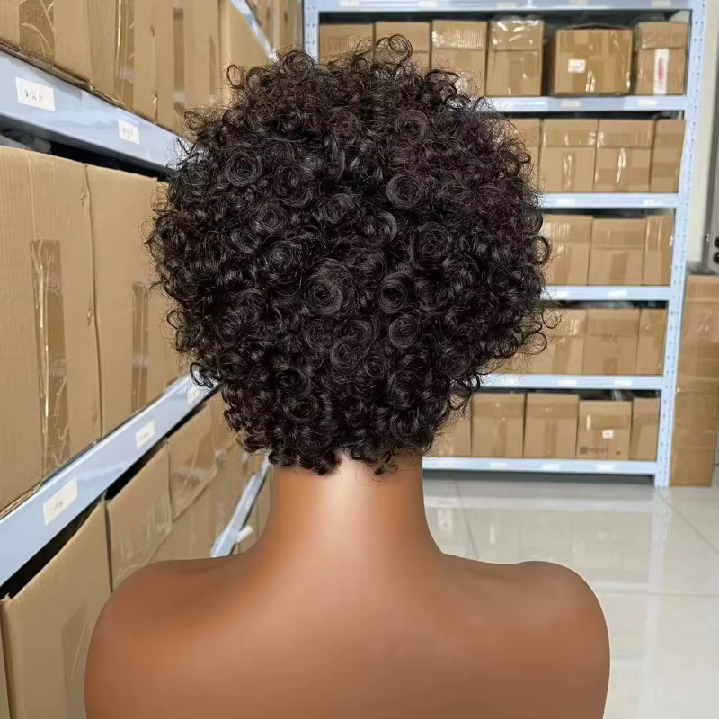 Perruques complètes en cheveux humains bouclés crépus de haute qualité