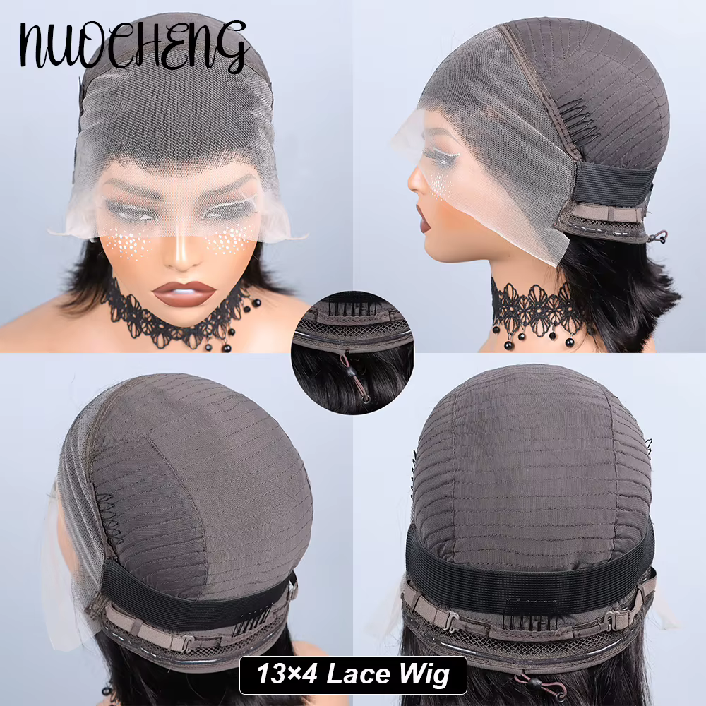 Perruque Bob en cheveux humains 13x4 avec dentelle frontale pour femmes noires
