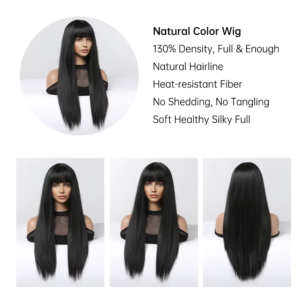 EASIHAIR – perruques synthétiques longues et lisses avec frange