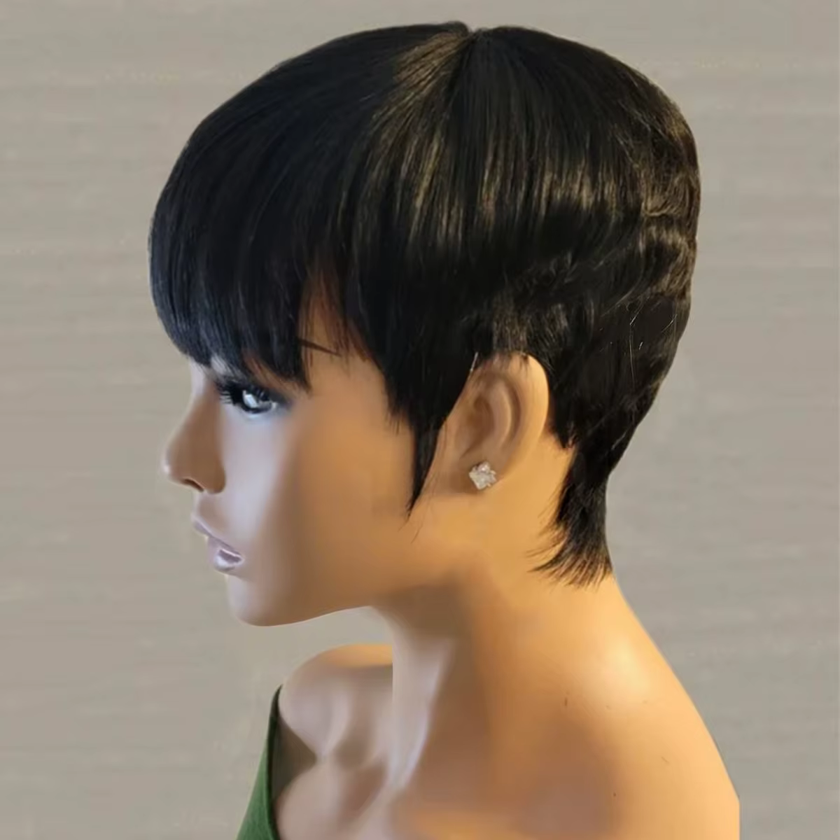 Perruque Courte Pixie Mono Top Entièrement en Dentelle