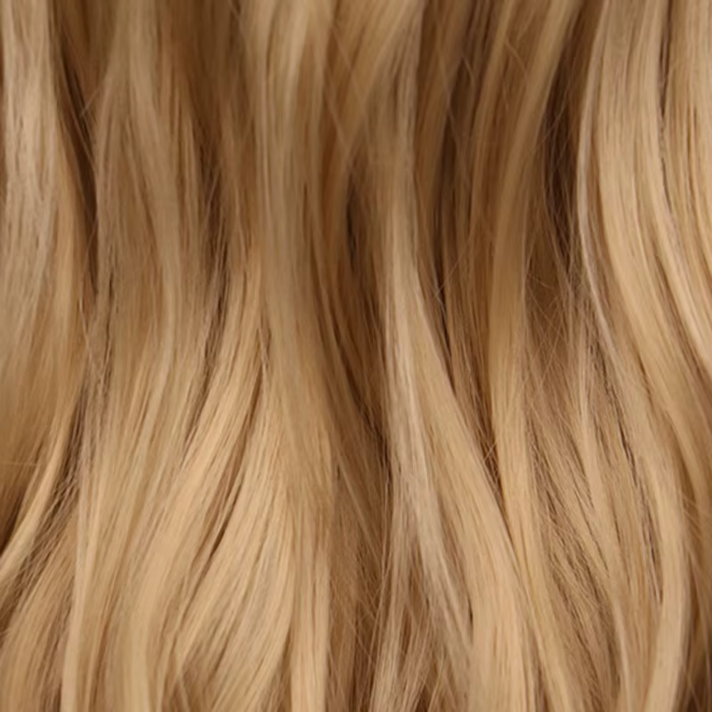 Perruque blonde mixte naturelle longue ondulée pour femme