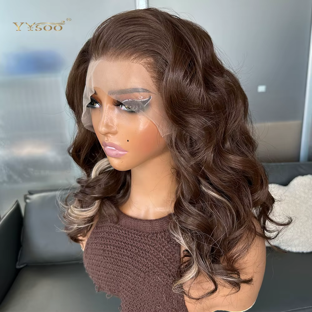 Perruques Lacefront Synthétiques Pré-Pluckées Sans Colle Résistantes à la Chaleur Ondulées Naturelles en Fibre Future pour Femmes Noires Usage Quotidien