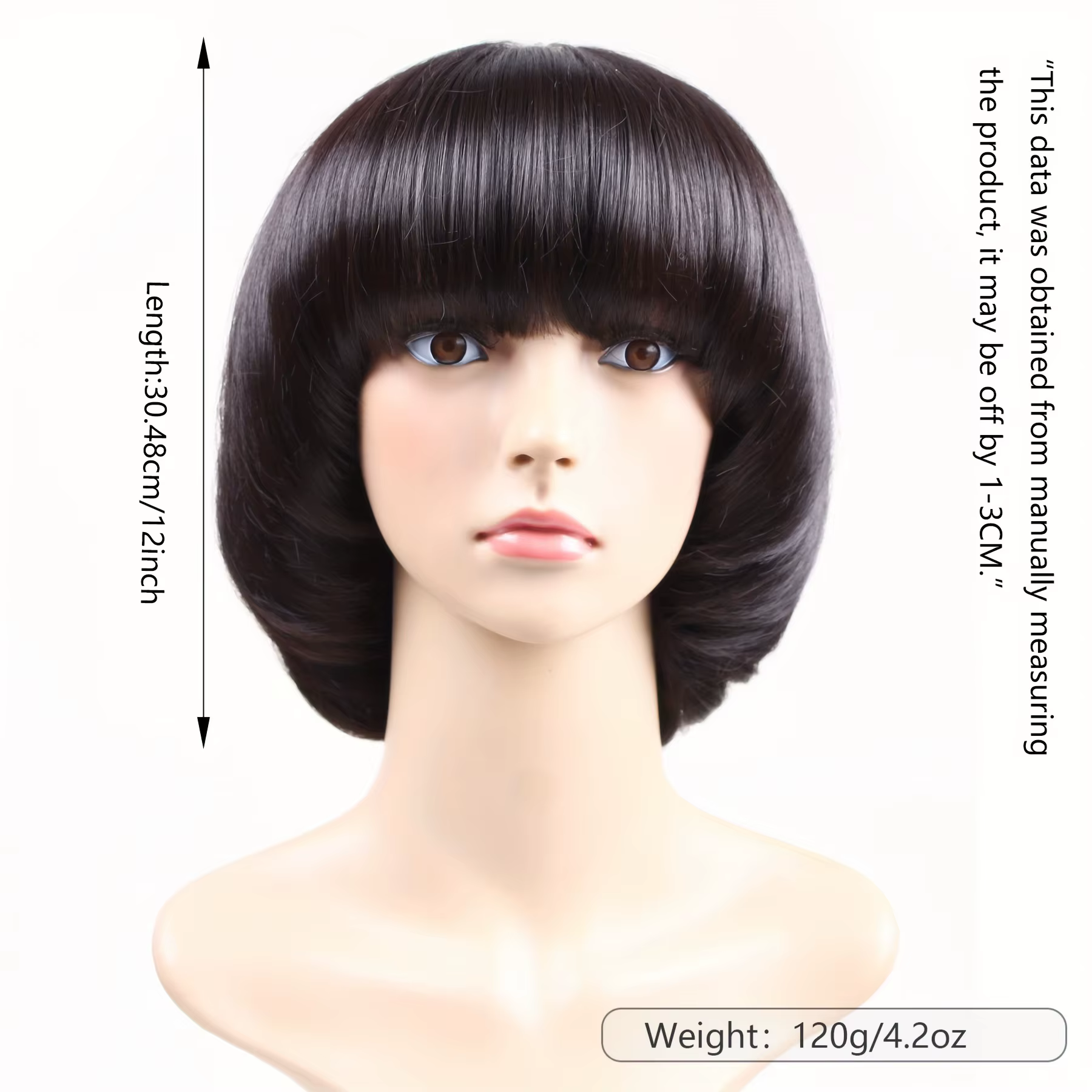 Perruque champignon Bob courte pour femmes à la mode avec boucles intérieures, fibre synthétique, sans dentelle, perruque complète