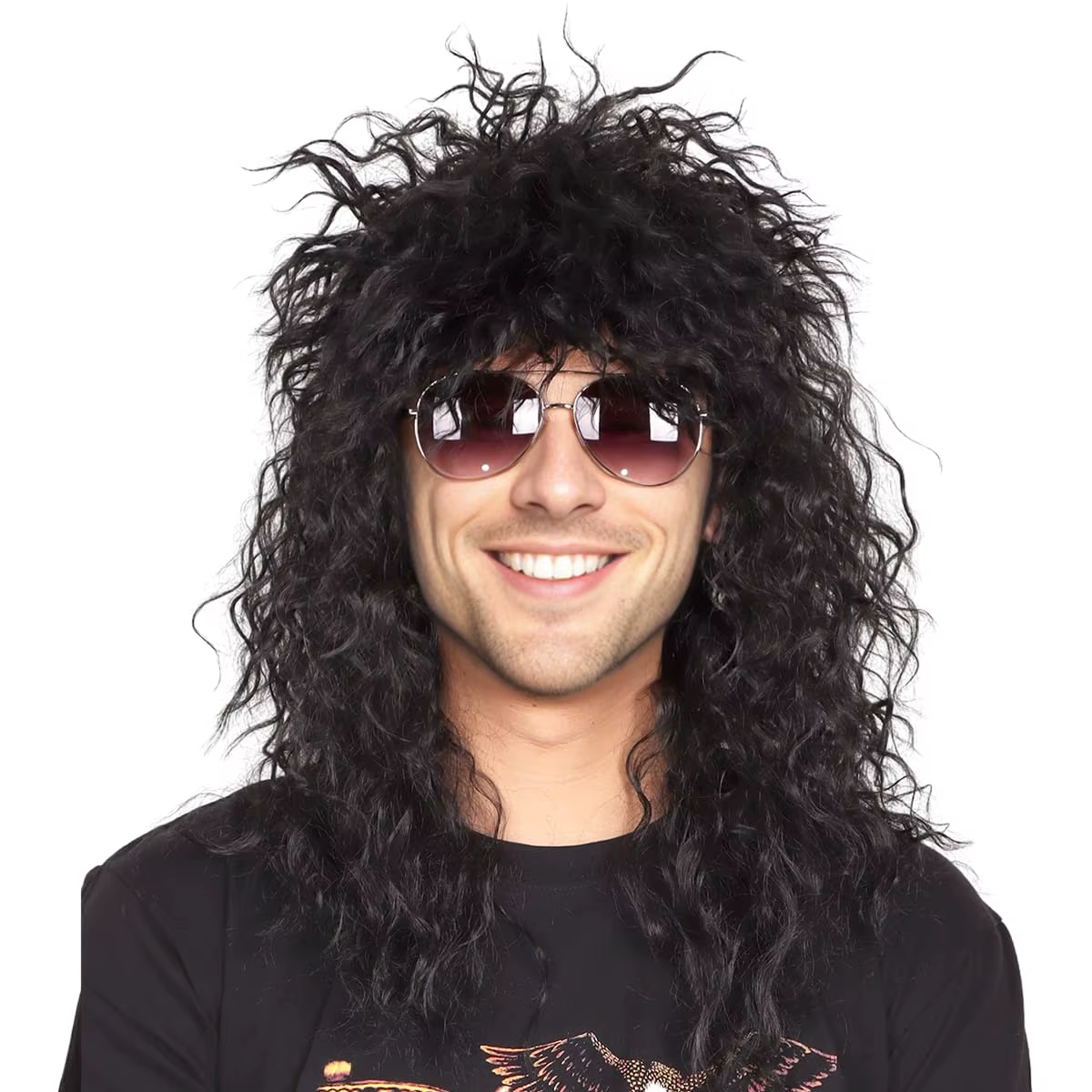 Perruque synthétique pour homme style Glam Rock Punk des années 70 et 80