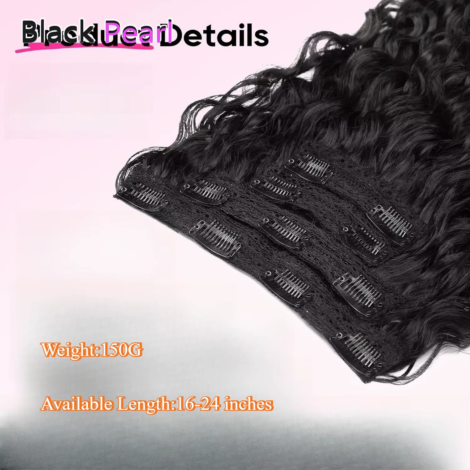Extensions de cheveux à clipser Black Pearl Water Wave
