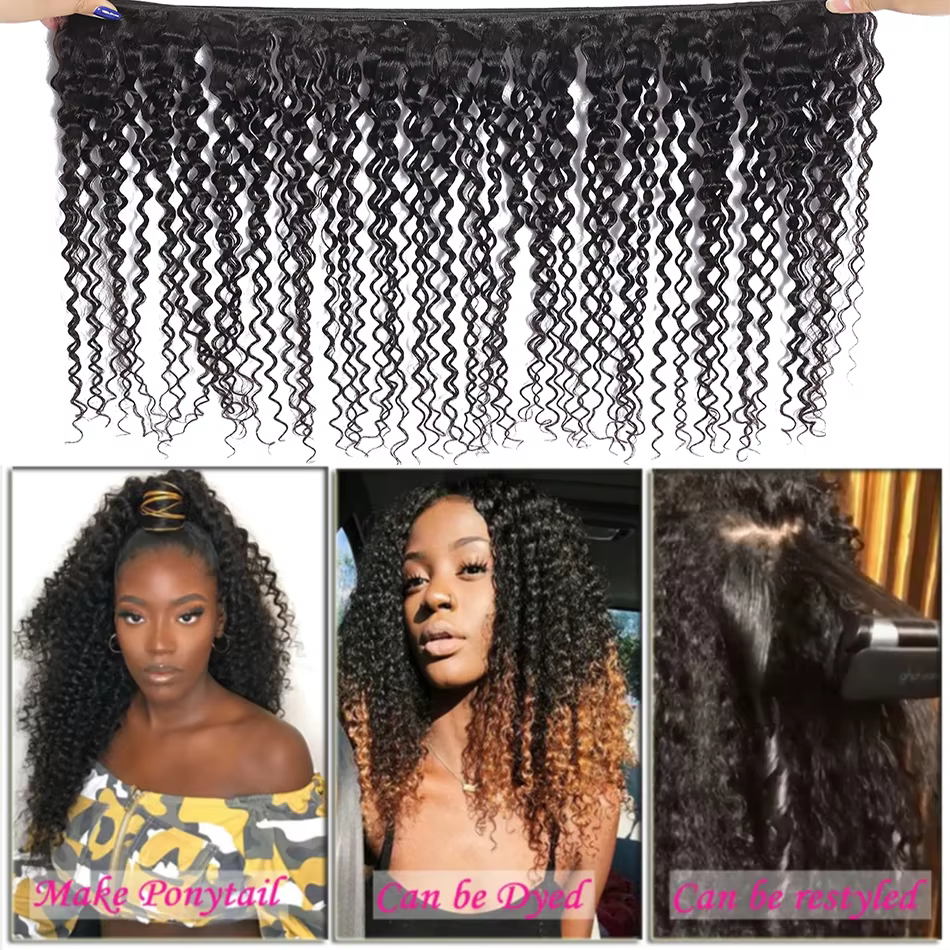 Extensions de Cheveux Humains Indiens Afro Kinky Curly