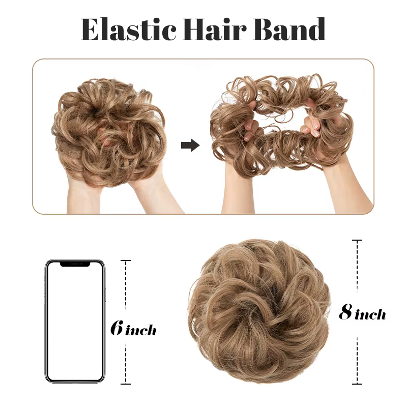 Chignon synthétique en désordre à usage quotidien