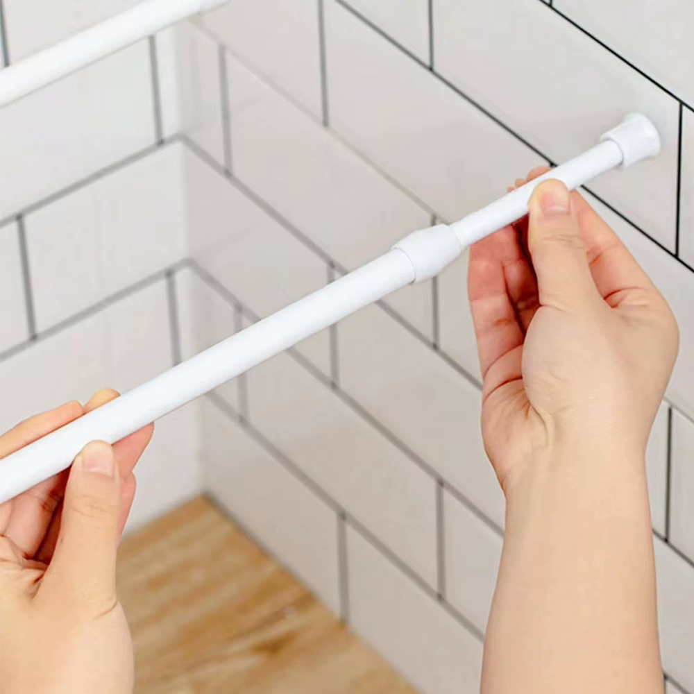 Lot de 3 tringles à rideaux réglables à tension par ressort, extensibles, pour l'organisation de la maison, des fenêtres, des placards et des armoires