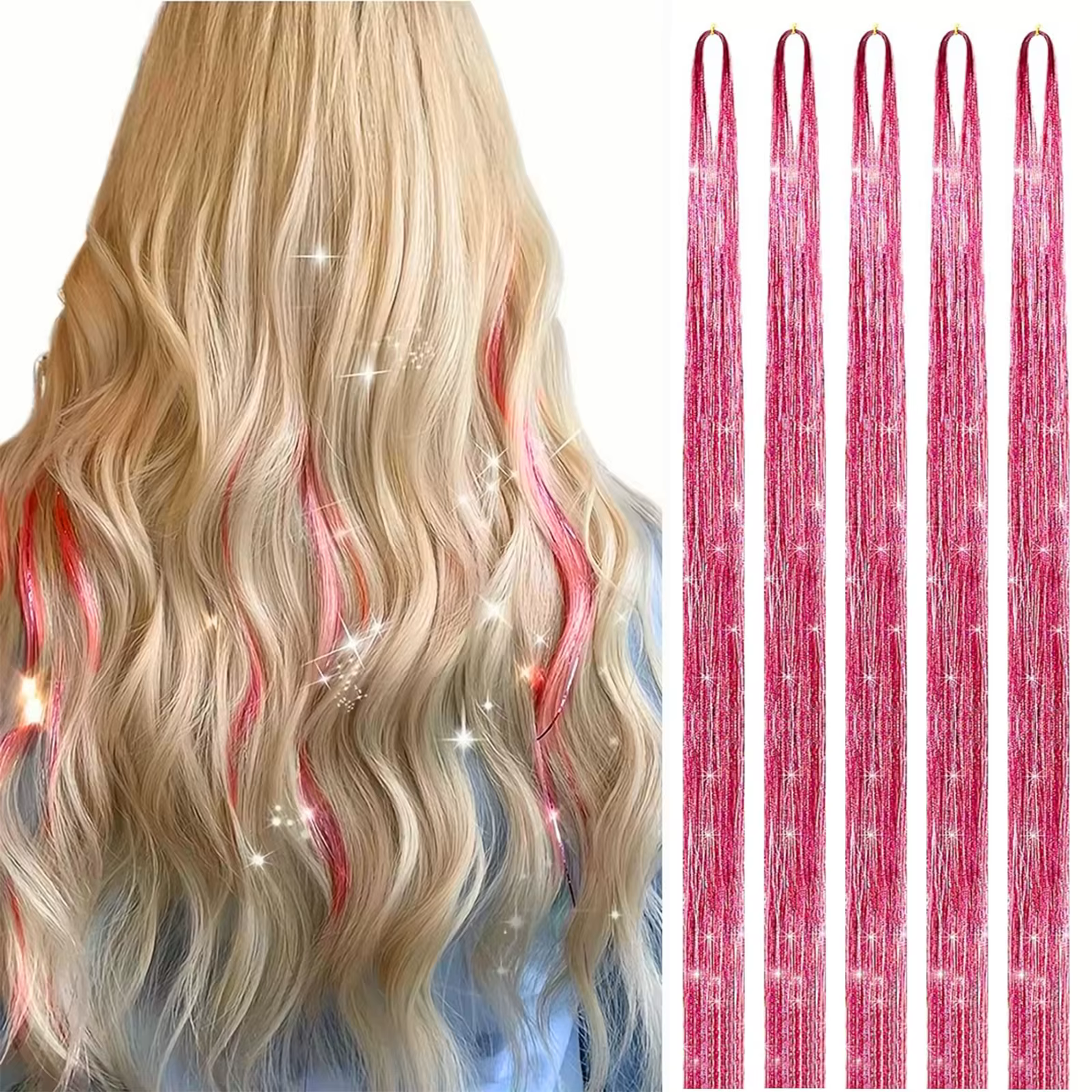 Extensions de cheveux en tinsel (46 pouces