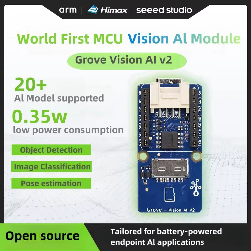 Kit Grove Vision AI v2 - Arm Cortex-M55 & Ethos-U55, compatible avec TensorFlow et PyTorch, Arduino, Raspberry Pi, xiao ESP32C3