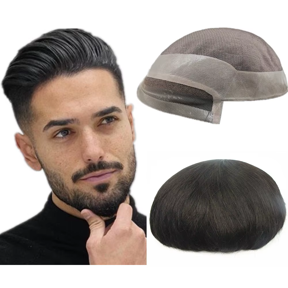 Toupet pour hommes Mono & NPU pièces de cheveux humains unités