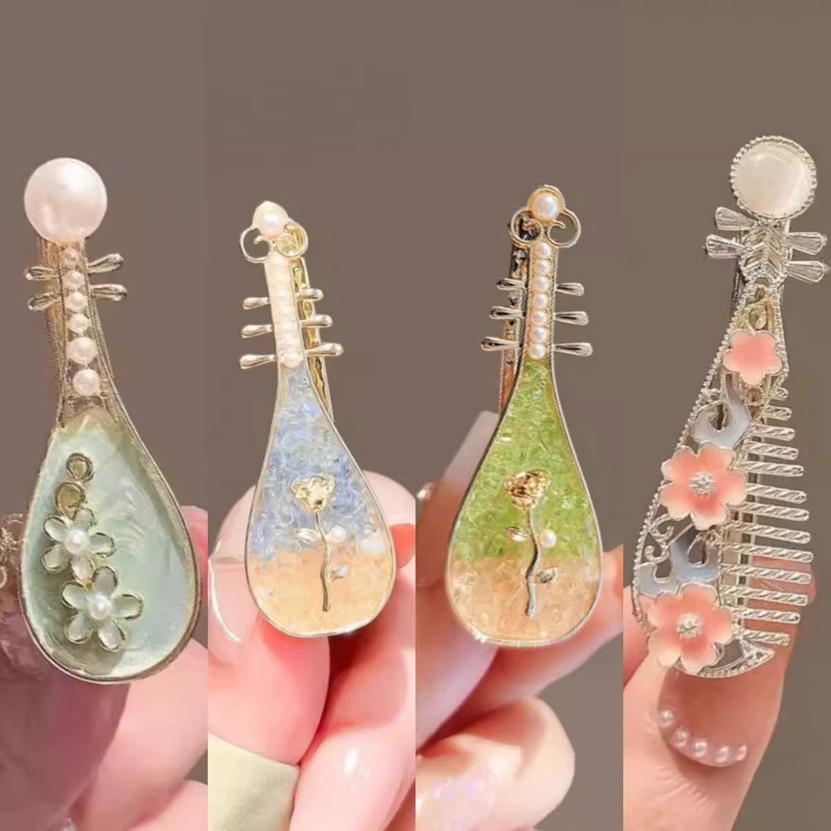Pince à cheveux Pipa, nouvelle pince latérale de style chinois pour franges
