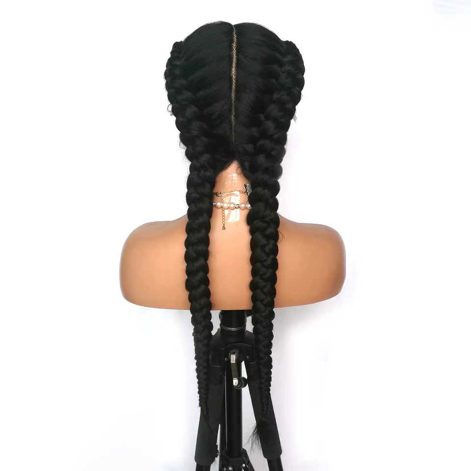 Perruque tressée 360 Lace avec cornrows et baby hair