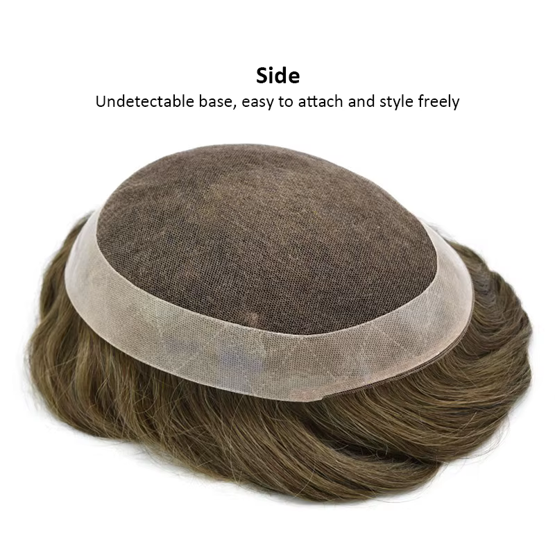 Perruques toupet cheveux humains pour hommes Mono Npu Base prothèse capillaire homme naturel