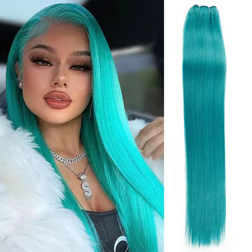 Extensions de cheveux synthétiques lisses ombrés