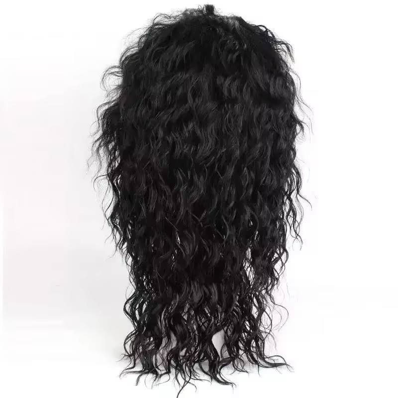 Perruque noire mi-longue bouclée pour cosplay Michael Jackson