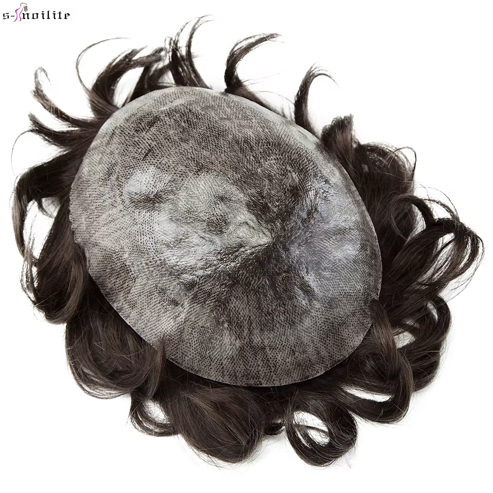 S-noilite-Perruque de Cheveux Naturels pour Homme