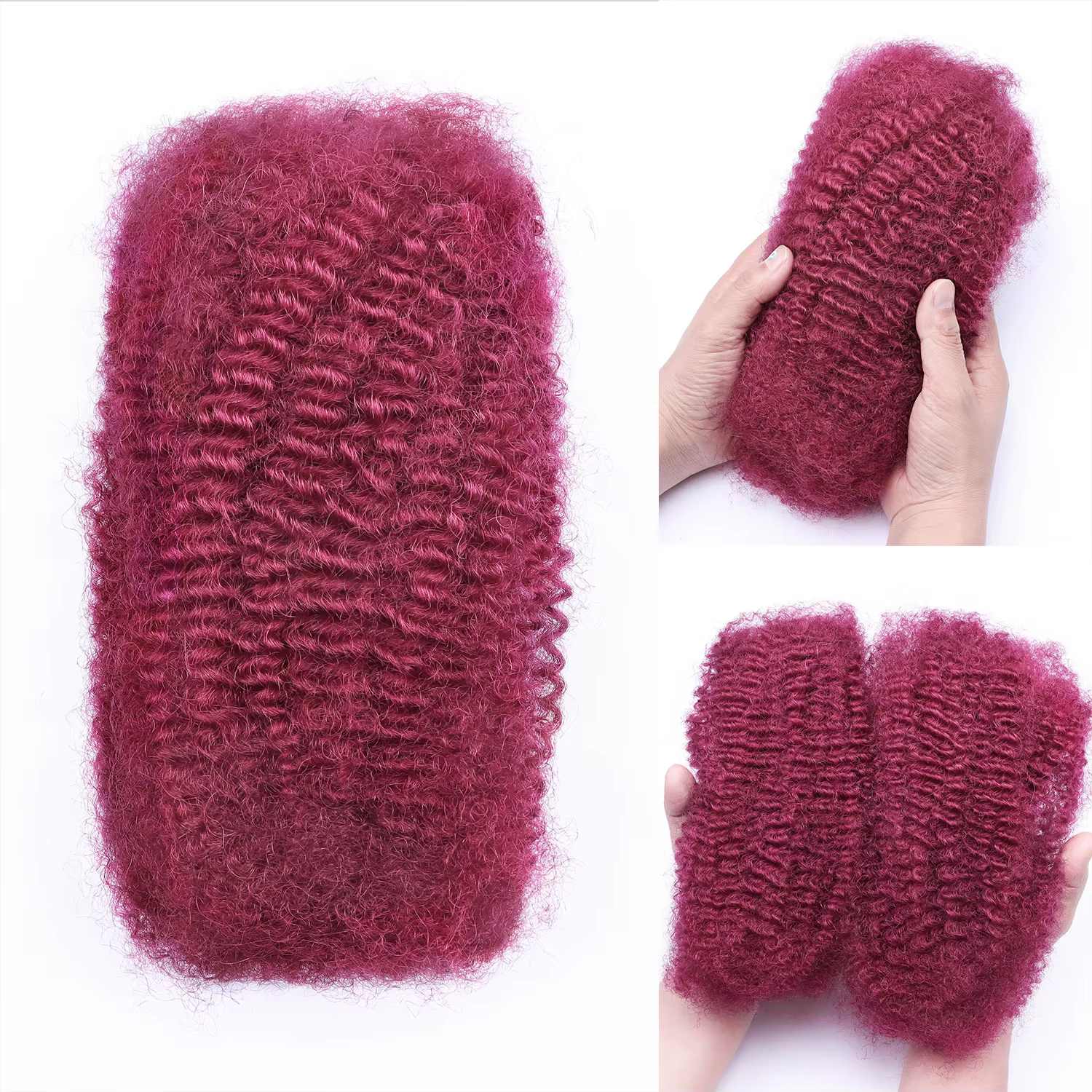 50g Cheveux Humains Afro Kinky en Vrac pour Extensions de Dreadlocks