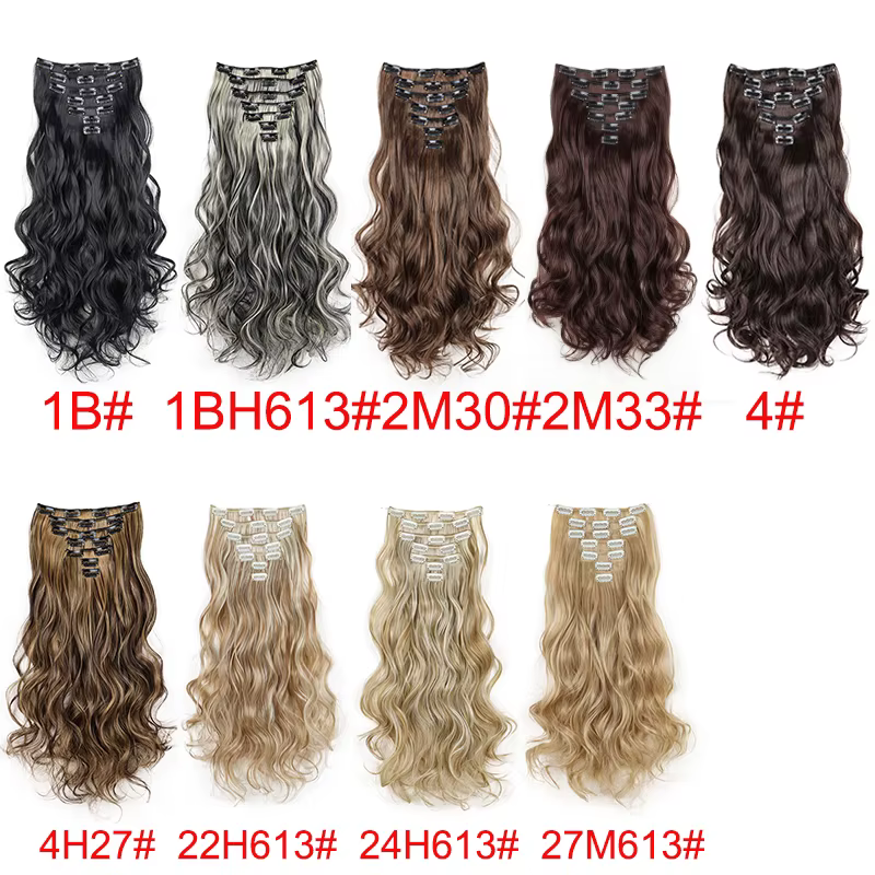 Extensions capillaires synthétiques longues bouclées à Clip