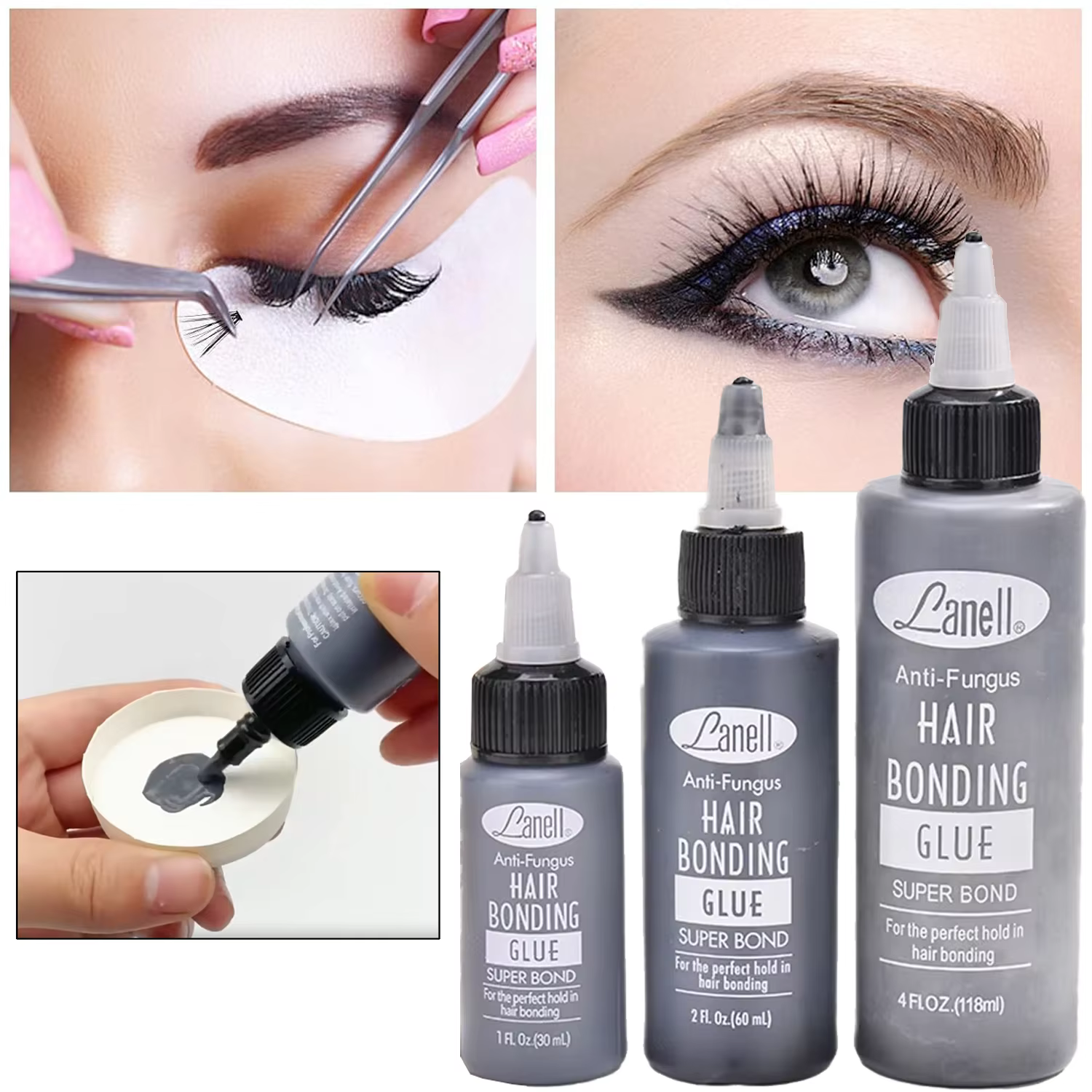 Colle pour extensions de cils et adhésif pour perruques