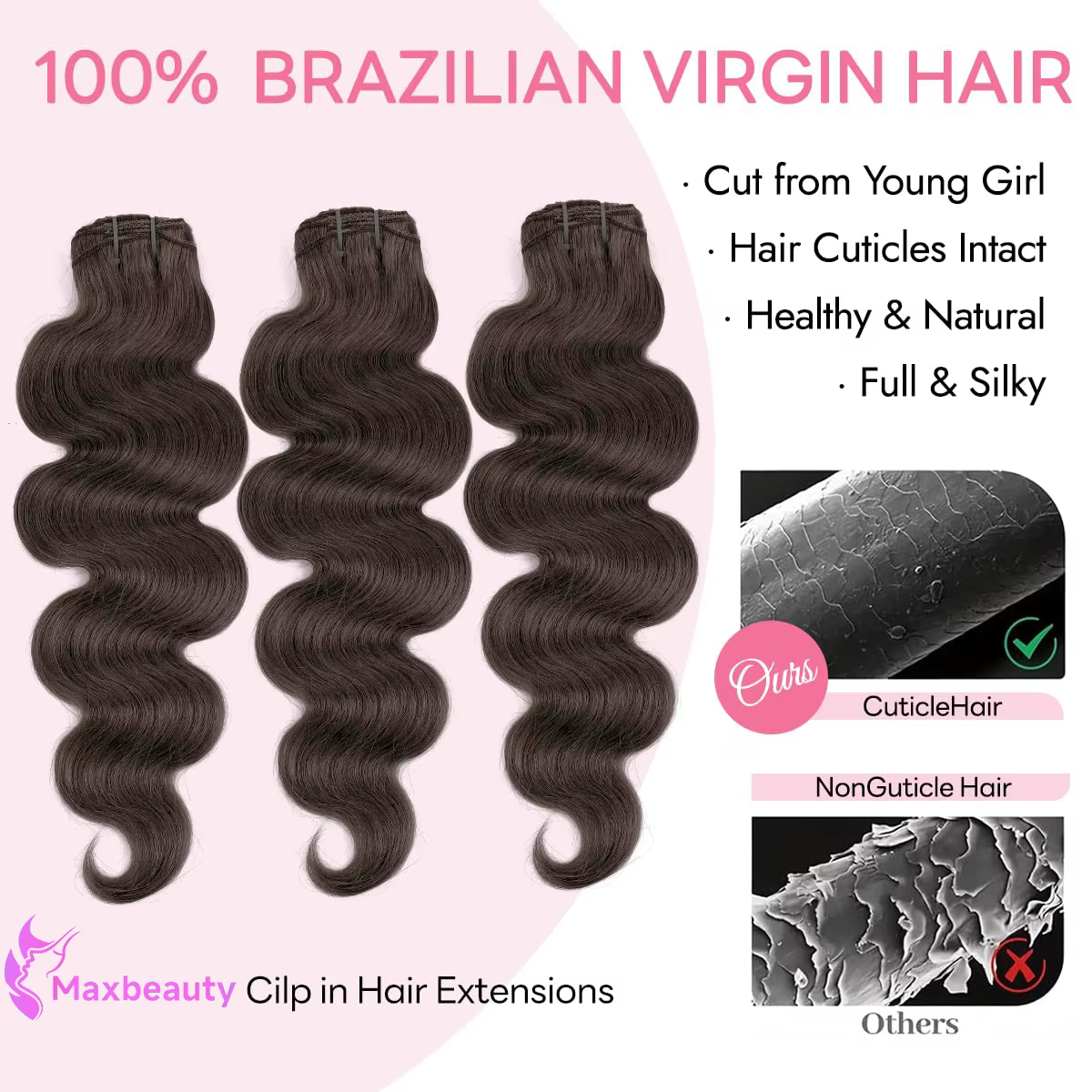 Extensions de cheveux à clipser