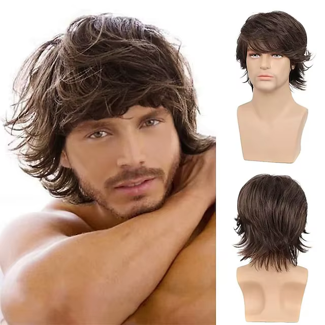 Perruque synthétique courte Blonde pour hommes