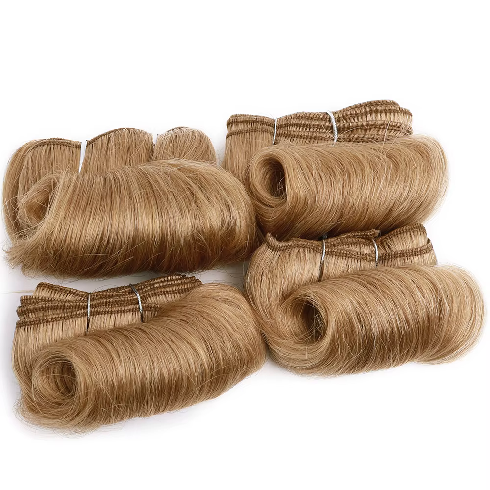 Tissage en lot brésilien Remy 100% naturel bouclé blond