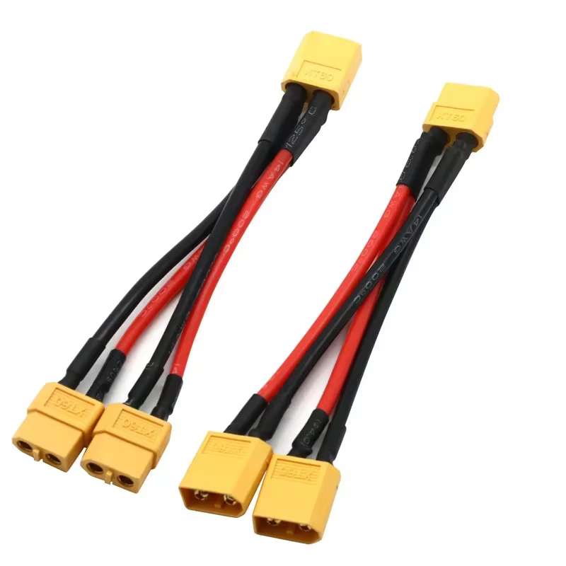 Connecteur de batterie parallèle XT60, fil de Silicone à 3 voies 14awg mâle/femelle, double Extension, séparateur en Y 100mm pour moteur de chargeur de batterie