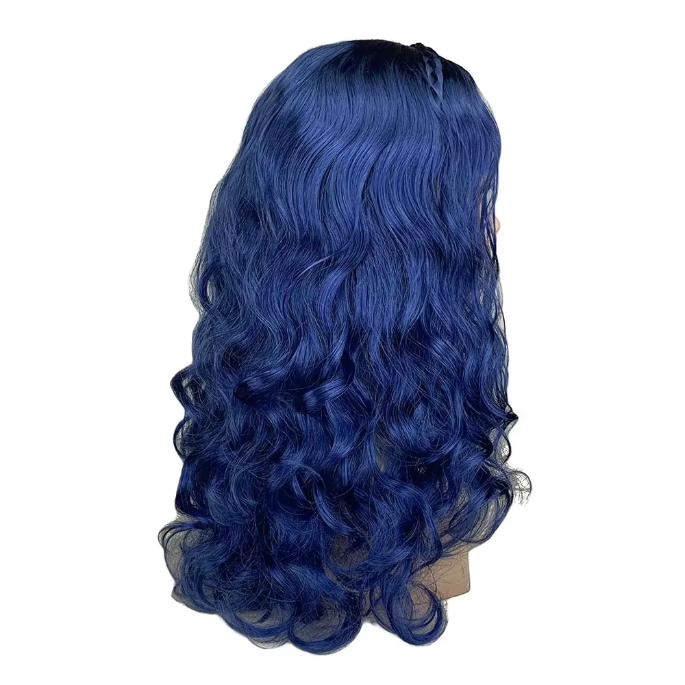 Perruque synthétique longue ondulée bleue Anime Descendants 2 Evie