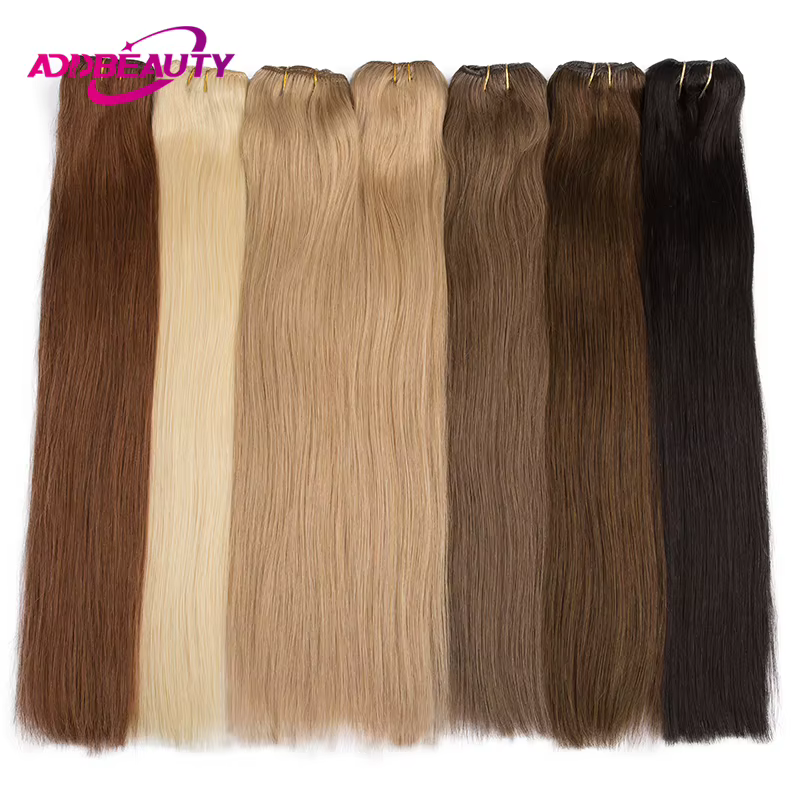 Extensions de cheveux raides Clips dans l'extension