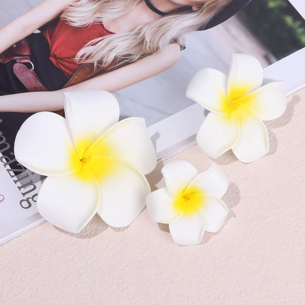 Pince à cheveux fleur blanche pour femmes et filles