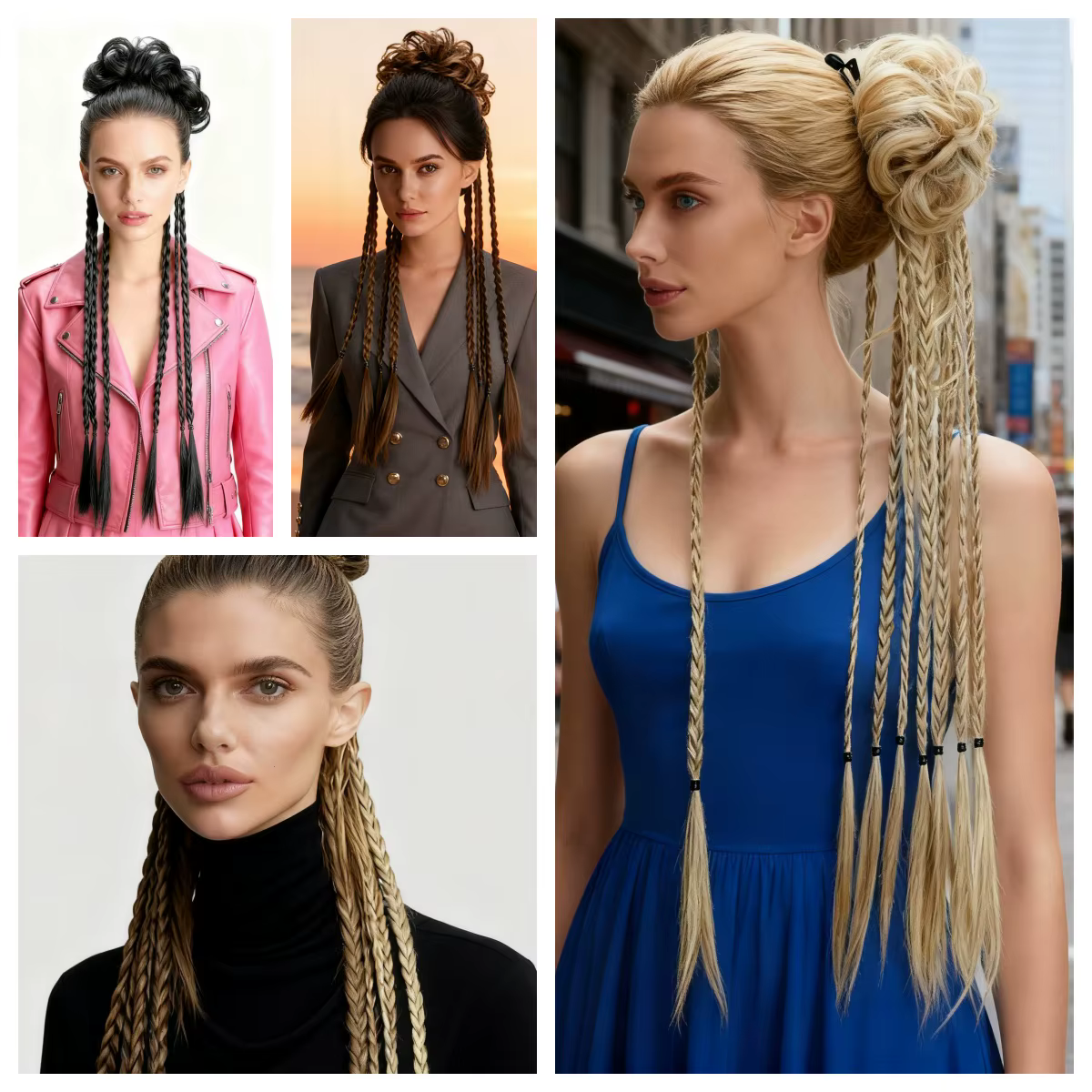 Chignon désordonné synthétique de 22 pouces