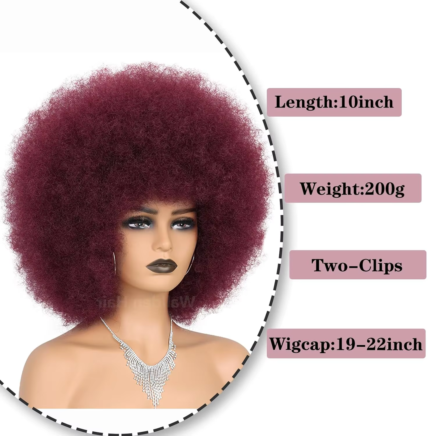 Perruques synthétiques Afro rouges pour femmes noires
