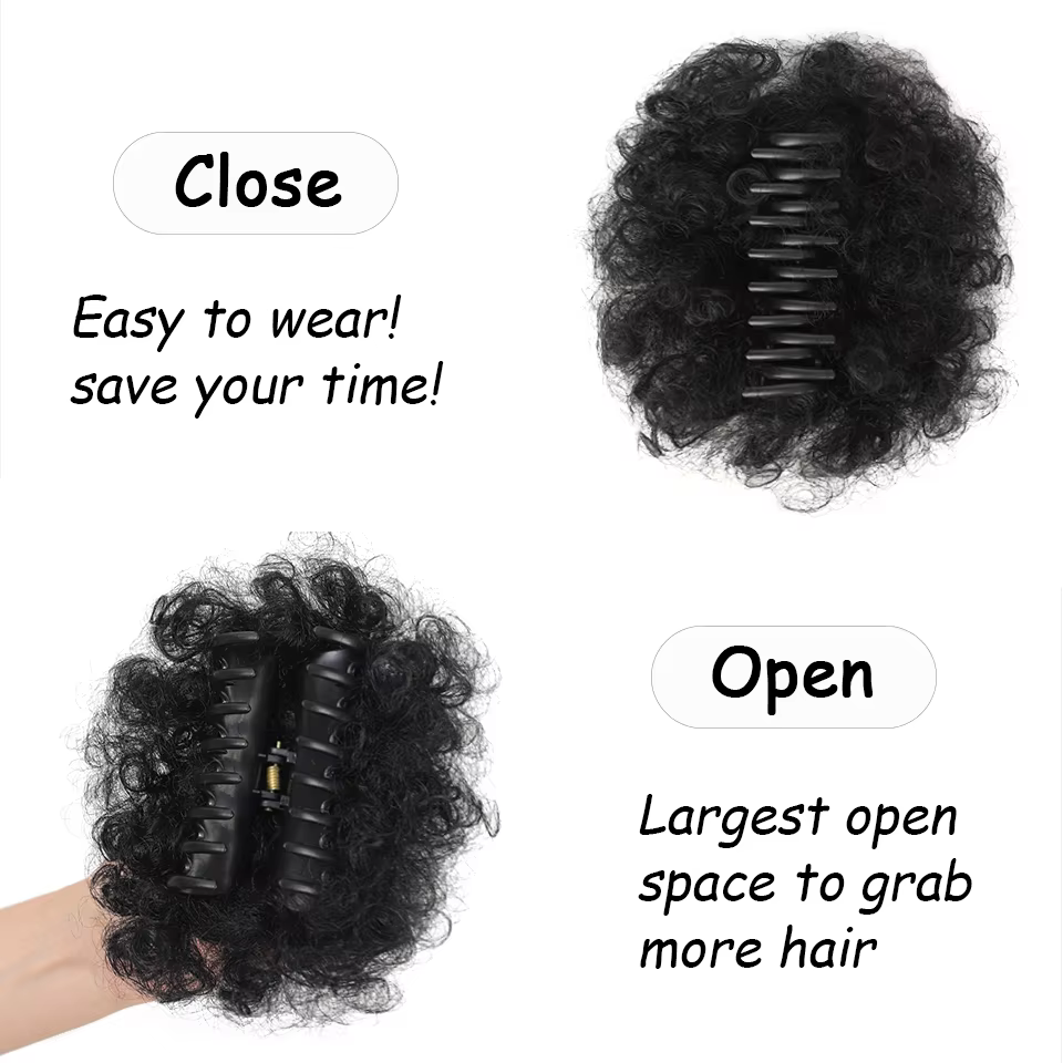 LUPU synthétique Afro bouffée cordon queue de cheval crépus bouclés cheveux chignon avec Clips dans les Extensions Updo pour les femmes noires