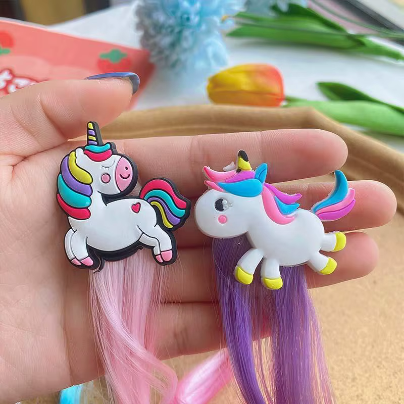 Perruques Queue de Cheval Colorée pour Fille