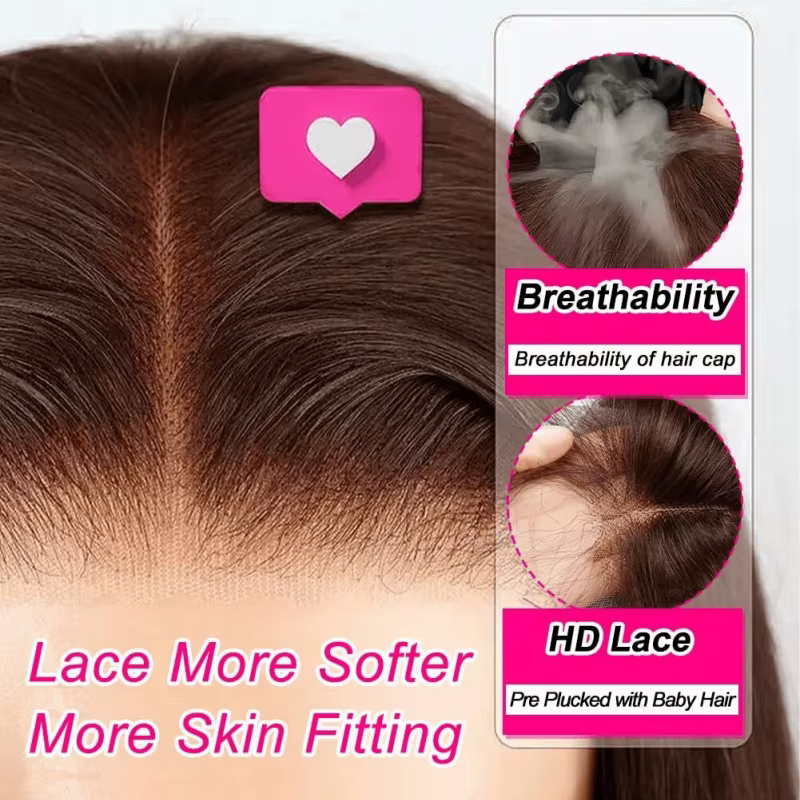Perruques Lace Front HD 13x4 en cheveux humains brésiliens