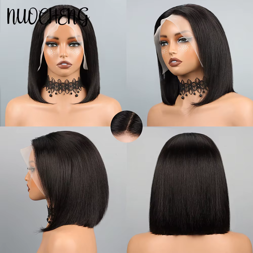 Perruque Bob en cheveux humains 13x4 avec dentelle frontale pour femmes noires