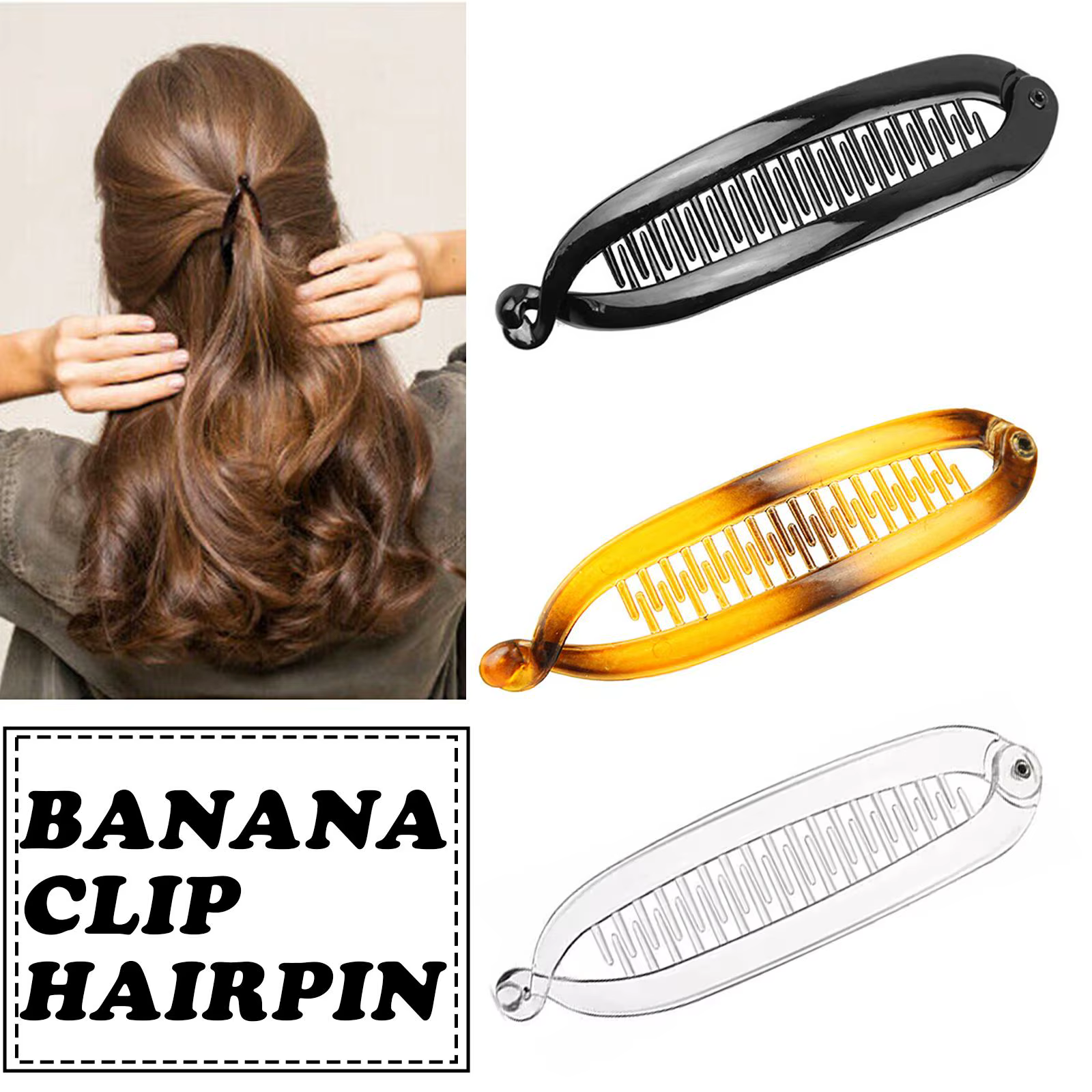 Gels-Pince à cheveux avec peigne torsadé d'orge pour femme et fille