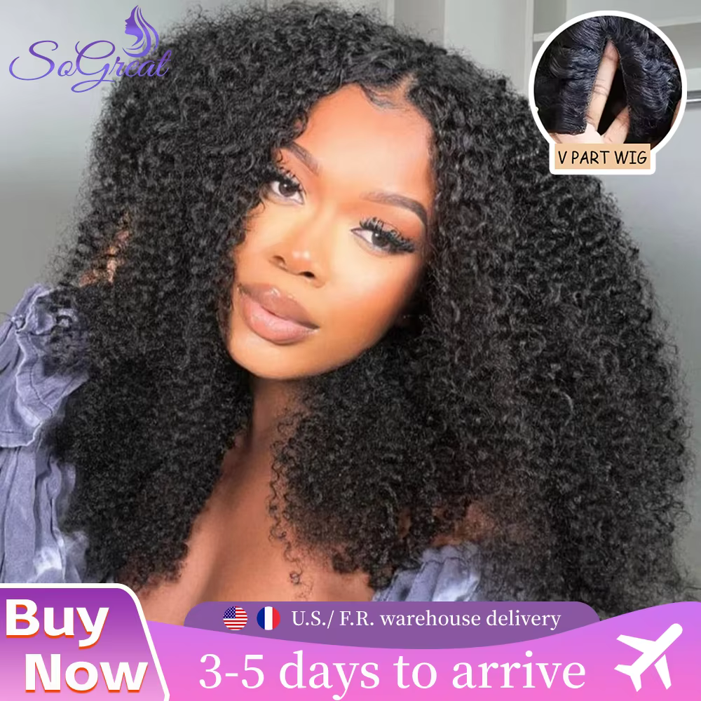 Perruque V-Part Deep Wave 40 pouces en cheveux humains