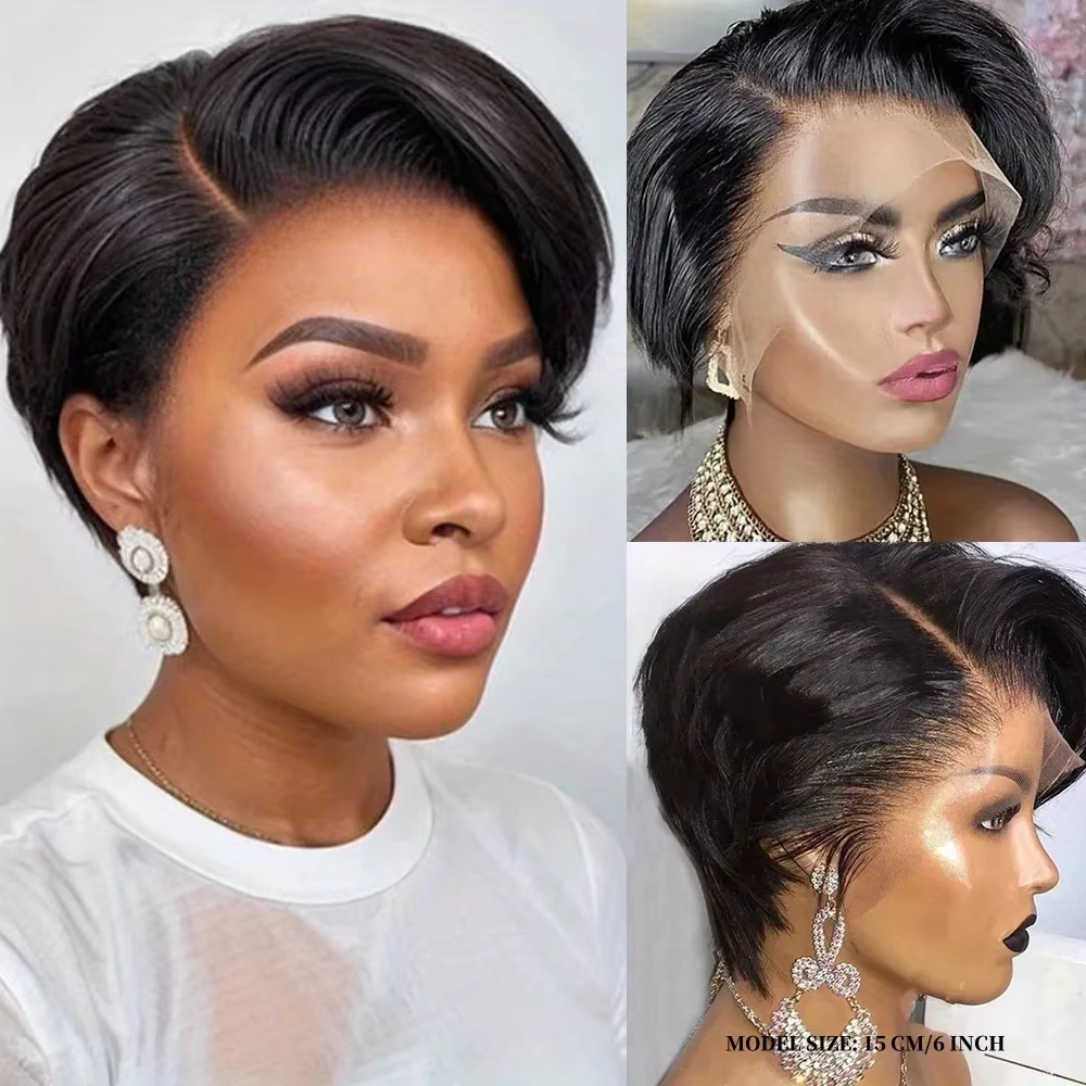 Perruque coupe pixie droite