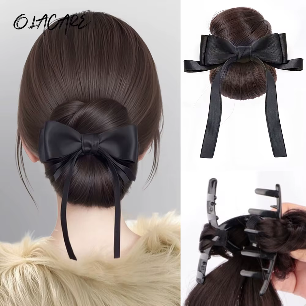 Pince à cheveux synthétique avec nœud