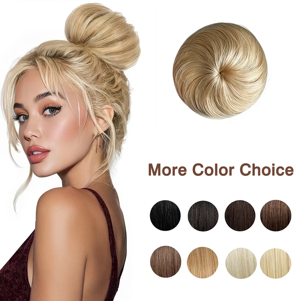VADES Chignon Extension Cheveux 100% Naturels avec Cordon de Serrage