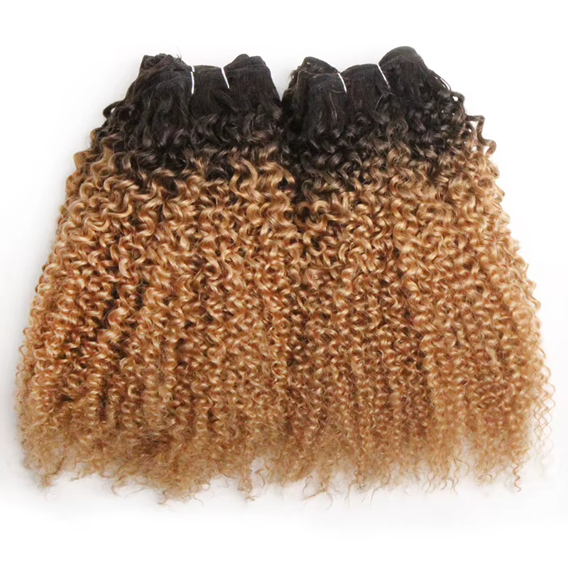 Bundles de cheveux brésiliens bouclés caution Curl avec fermeture