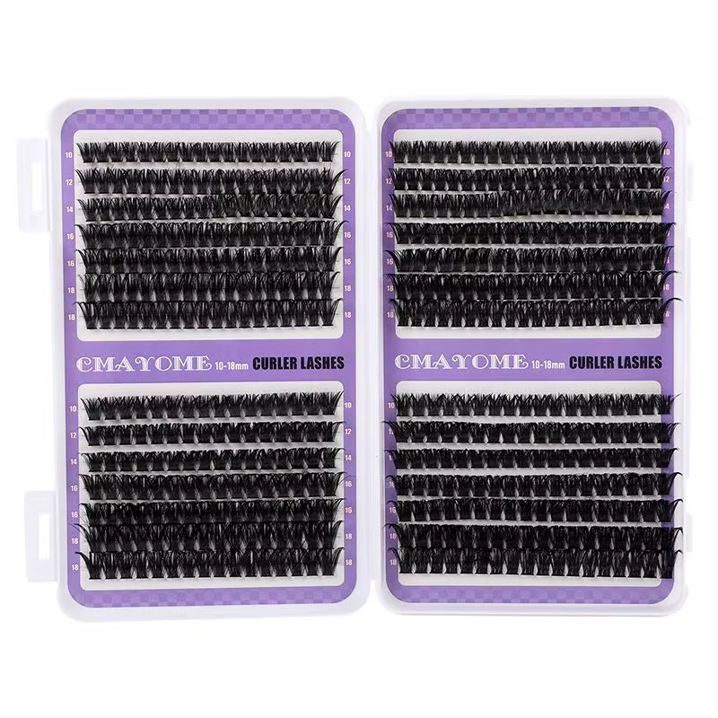 Extensions de cils en grappes DIY, plateau mixte de cils individuels volumineux, effet œil de chat
