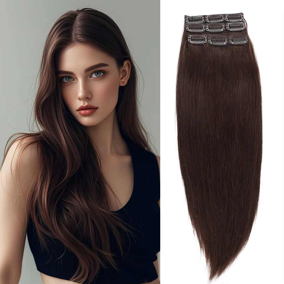 Clip dans les extensions de cheveux
