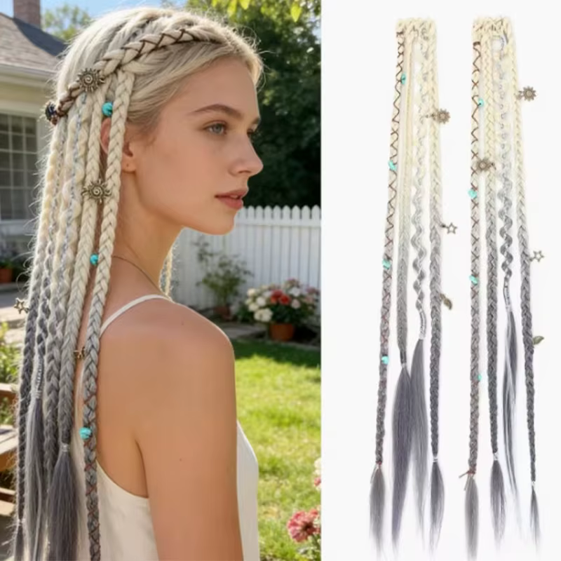 Petite tresse de cheveux style bohème